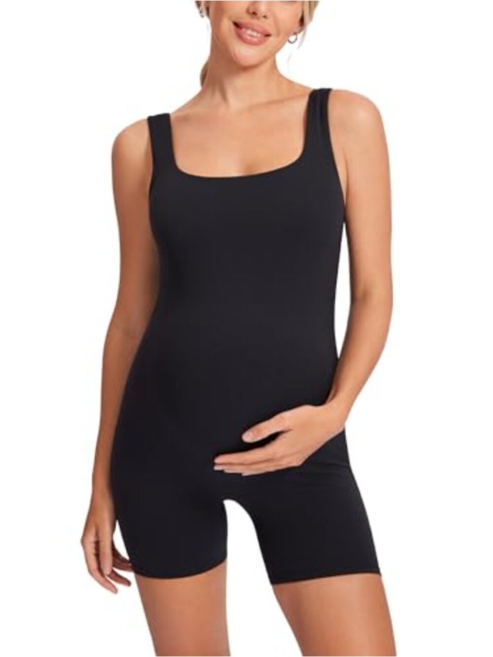 Natrelax Maternity Jumpsuit Shorts Sleeveless Low Back Slim Fit